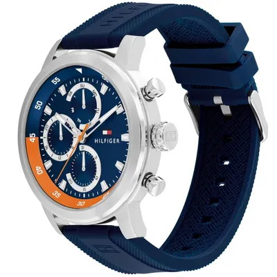 Tommy Hilfiger Rocky Blue Dial Silicone Strap Men's Watch